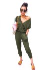 V Neck Wrap Front Jumpsuits