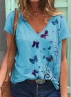 Women's T-shirts Butterfly Print T-shirt