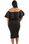 Layered Ruffle Off Shoulder Curvaceous Dress