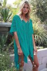 Crochet Knitted Tassel Tie Kimono Beachwear