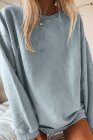 Solid Oversized Crew Neck Sweatshirt For Women