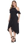Off Shoulder Drop Sleeve Plus Size Party Dress