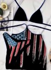 3Pcs Swimsuit Sexy Flag Halter Bikini Set For Women