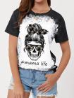 Mom Life Skull Graphic Tees Tops Short Sleeve Tee Shirt