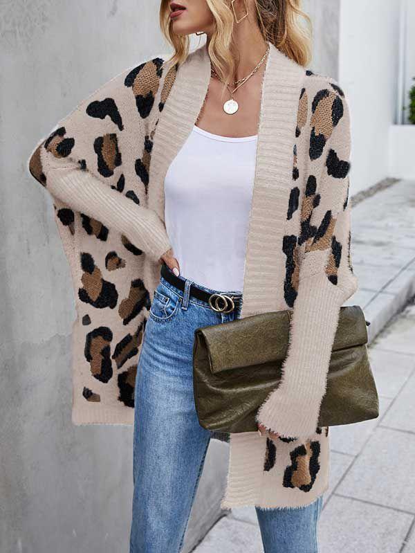 Animal Print Cardigan Womens Open Front Cardigan