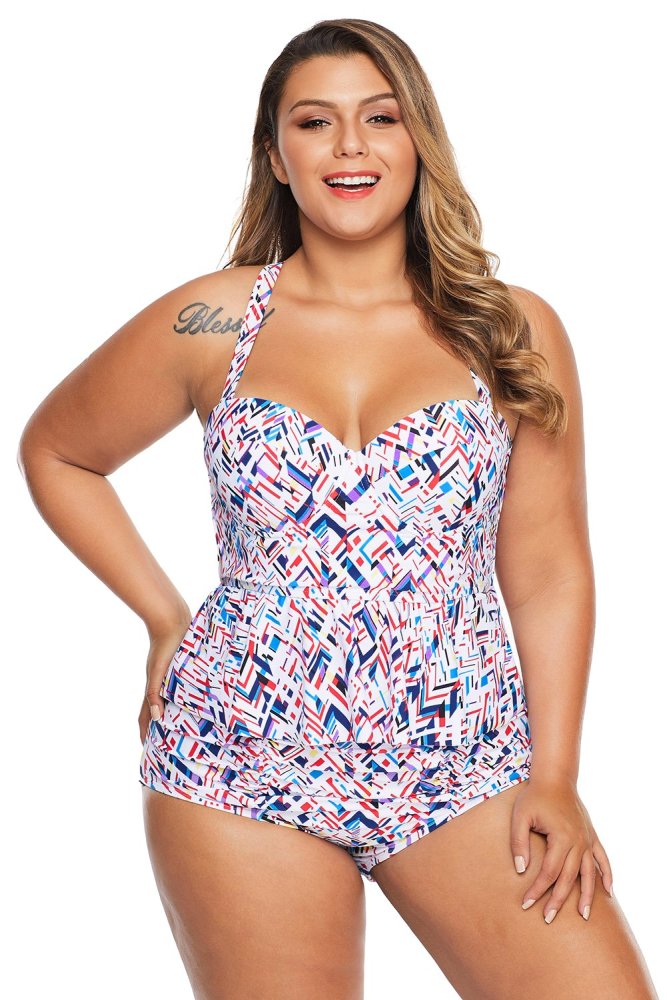 Moulded Cups Peplum Plus Size Bikini