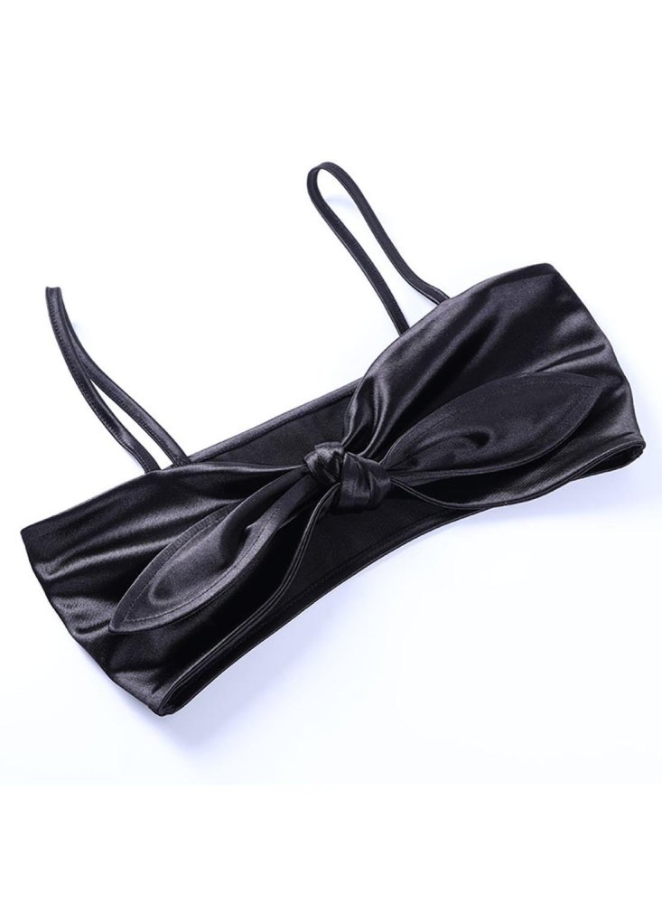 Women's Sets Two-piece Satin Bowed Cami & Skirt Set