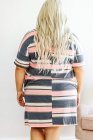 Plus Size Striped T-shirt Mini Dress