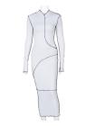 Plus Size Hooded Long Sleeve Maxi Dress Womens Sexy Bodycon Dress