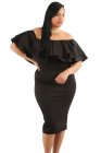 Layered Ruffle Off Shoulder Curvaceous Dress