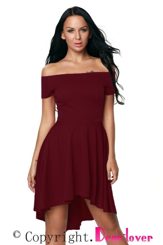 Burgundy All The Rage Skater Dress