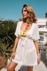 Deep V Neck Pom Pom Beach Tunic