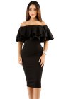 Layered Ruffle Off Shoulder Curvaceous Dress