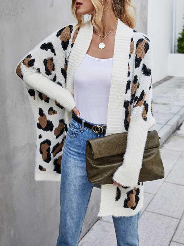 Animal Print Cardigan Womens Open Front Cardigan
