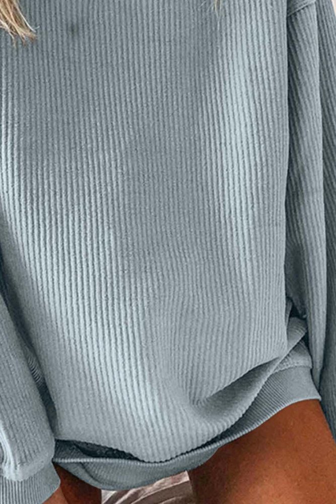 Solid Oversized Crew Neck Sweatshirt For Women