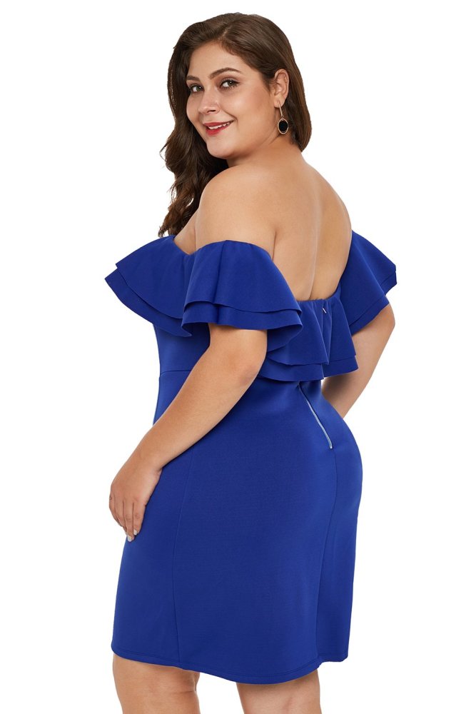 Layered Ruffle Off Shoulder Plus Size Dress