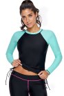 Rosy Black Colorblock Long Sleeve Rashguard
