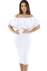 Layered Ruffle Off Shoulder Curvaceous Dress