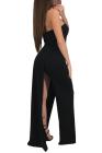 Asymmetric Split Leg Strapless Jumpsuit