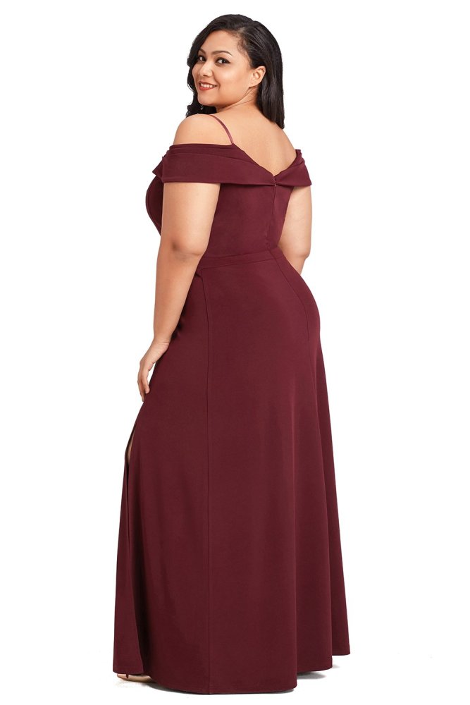 Long Off the Shoulder Plus Size Gown