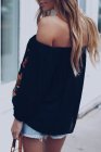 Embroidered Off Shoulder Long Sleeve Bohemian Floral Blouse