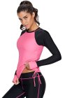 Rosy Black Colorblock Long Sleeve Rashguard