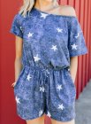 Short Rompers For Women Star Jumpsuits With Pocket