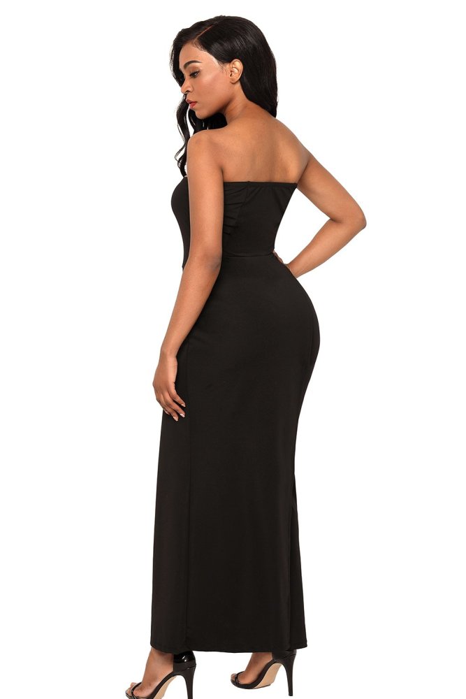 Asymmetric Split Leg Strapless Jumpsuit