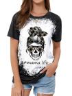 Mom Life Skull Graphic Tees Tops Short Sleeve Tee Shirt