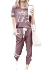Be Kind Two Piece Outfits Short Sleeve Tracksuit For Women
