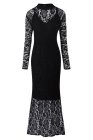 Plus Size High Neck Lace Fishtail Maxi Dress