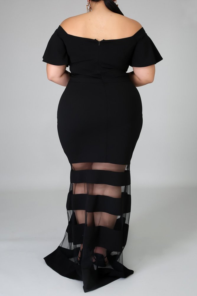 Plus Size Off Shoulder Banded Maxi Dress