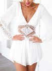 Women's Rompers Lace Waist VNeck Rompers