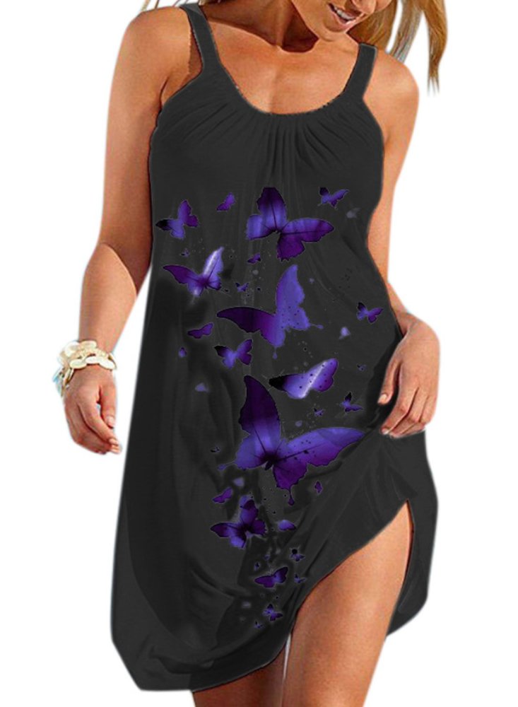 Women's Dresses Butterfly Print Cami Beach Dress