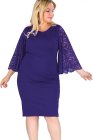 Lace Flutter Sleeve Plus Size Bodycon Dress