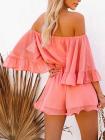 Sexy Off Shoulder Ruffle Sleeve Chiffon Romper