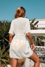 Deep V Neck Pom Pom Beach Tunic