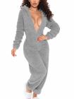 Fluffy Zip Up Onesie Pajama Outfits Sleepwear