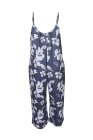 Palm Leaves Print Spaghetti Strap Wide Leg jumpsuit
