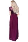 Chiffon Sequin Zipper Back Maxi Dress