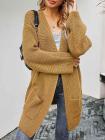 Open Front Oversized Chunky Knit Cardigan with Pocket