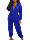 Fluffy Zip Up Onesie Pajama Outfits Sleepwear