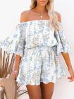 Sexy Off Shoulder Ruffle Sleeve Chiffon Romper