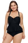 Moulded Cups Peplum Plus Size Bikini