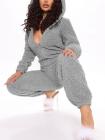 Fluffy Zip Up Onesie Pajama Outfits Sleepwear