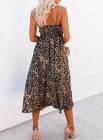 Women's Dresses Cami Leopard Hollowed Out Maxi Dress