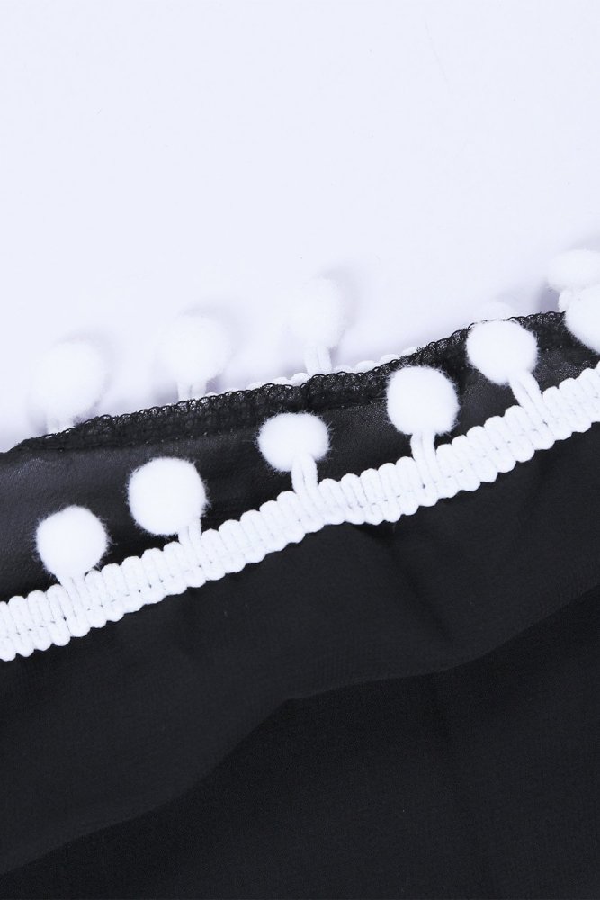 Deep V Neck Pom Pom Beach Tunic