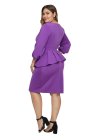Bell Sleeve Plus Size Peplum Dress