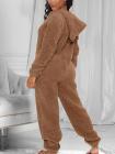 Fluffy Zip Up Onesie Pajama Outfits Sleepwear