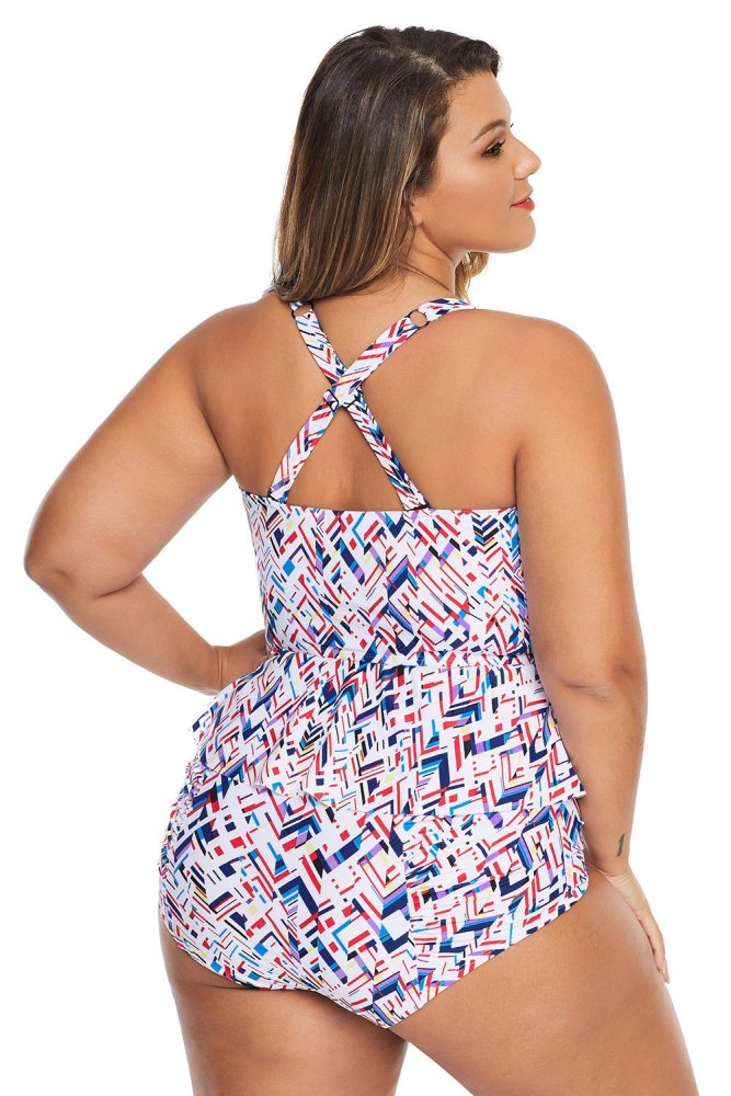 Moulded Cups Peplum Plus Size Bikini